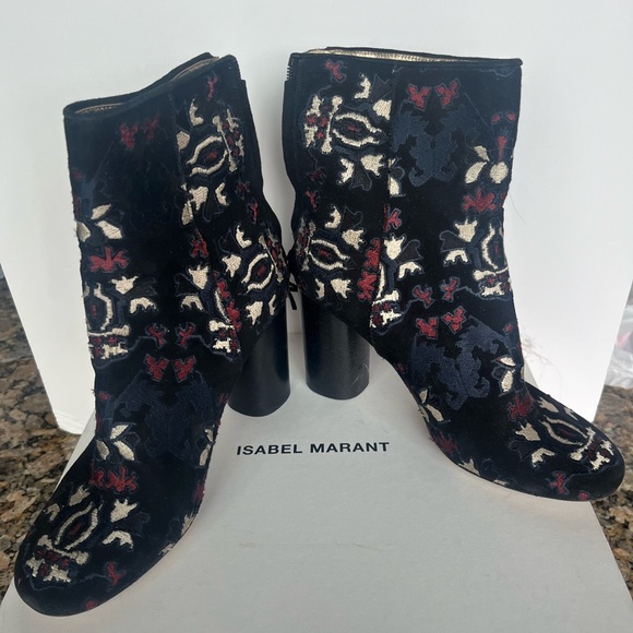 ISABEL MARANT embroidered velvet  Ankle boot, size 9, - Picture 3 of 6